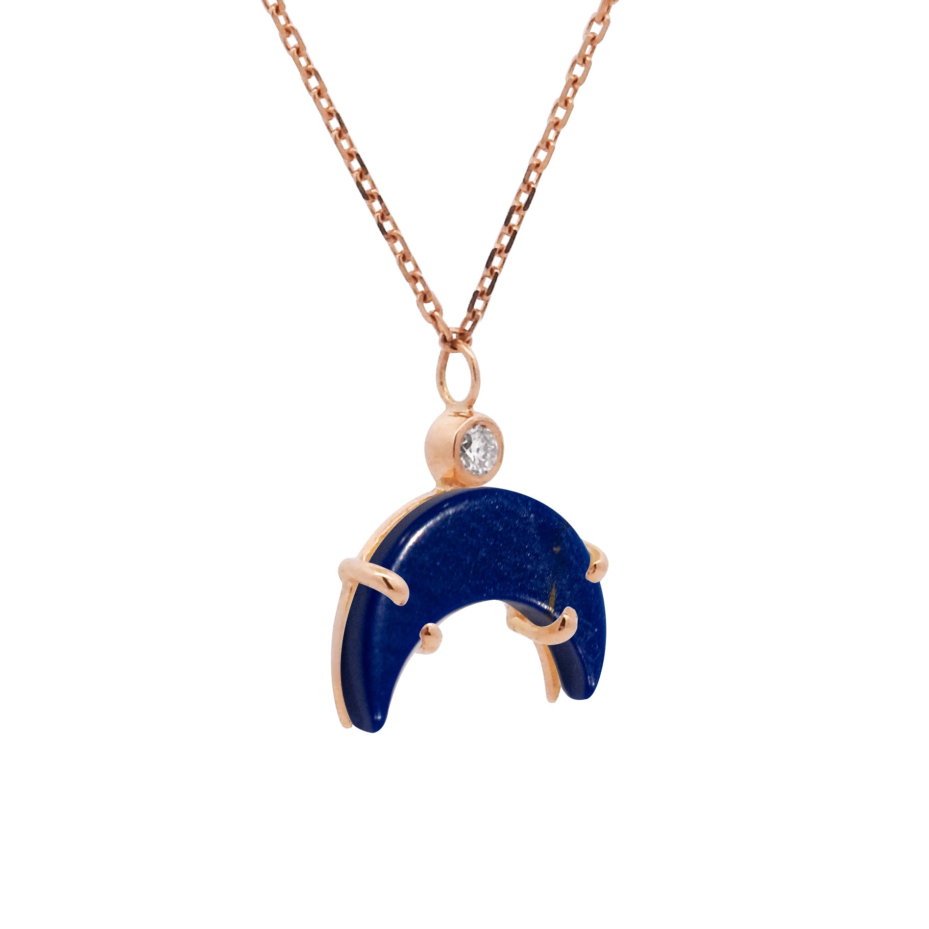 Moon Stone With A Diamond Necklace