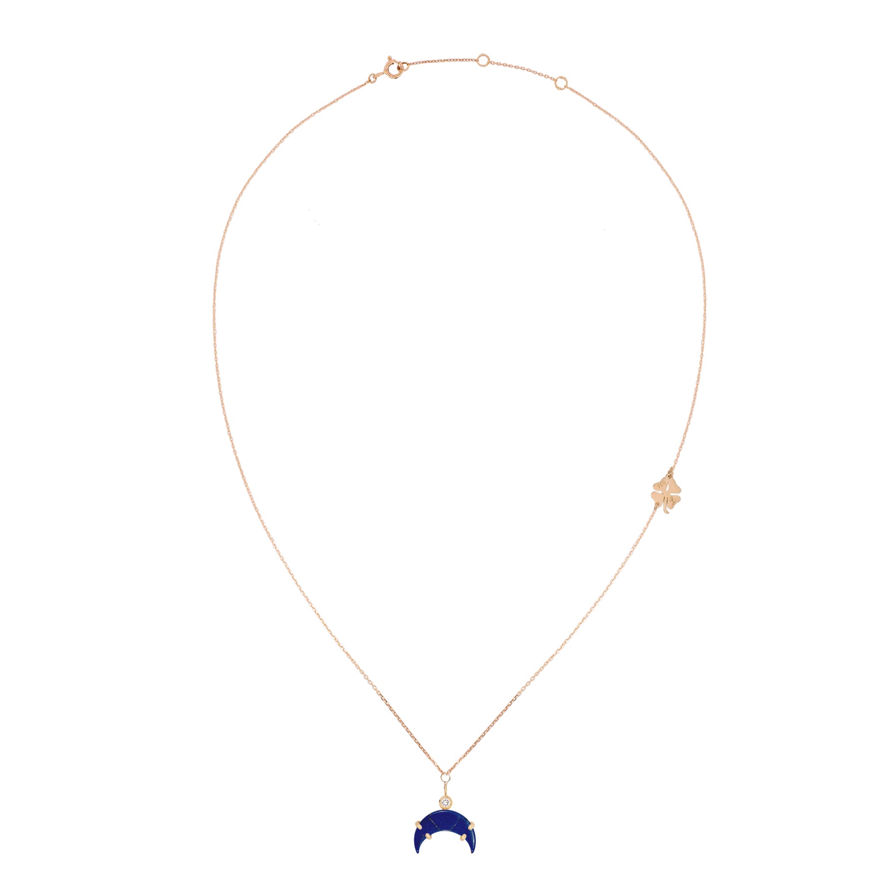 Moon Stone With A Diamond Necklace