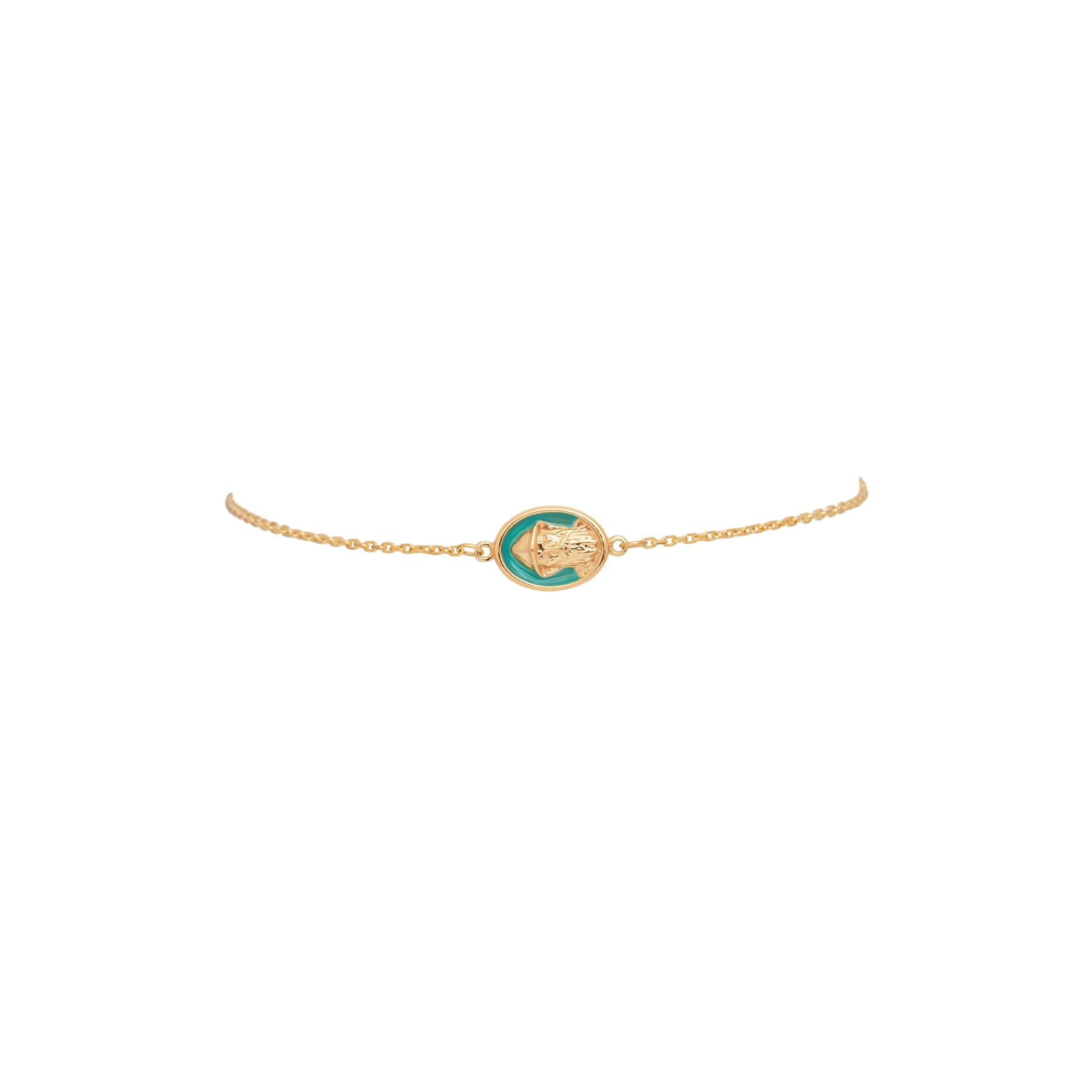 Tiny Medallion Enamel Saint Charbel Bracelet