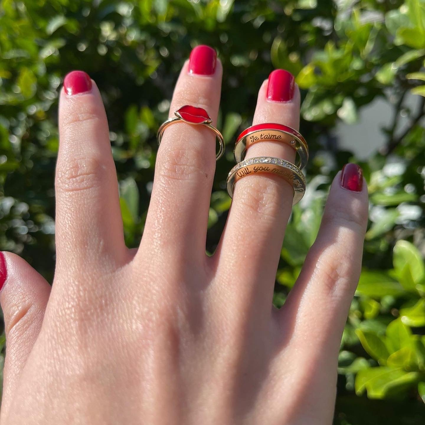 Je T’aime With A Diamond And Enamel Ring