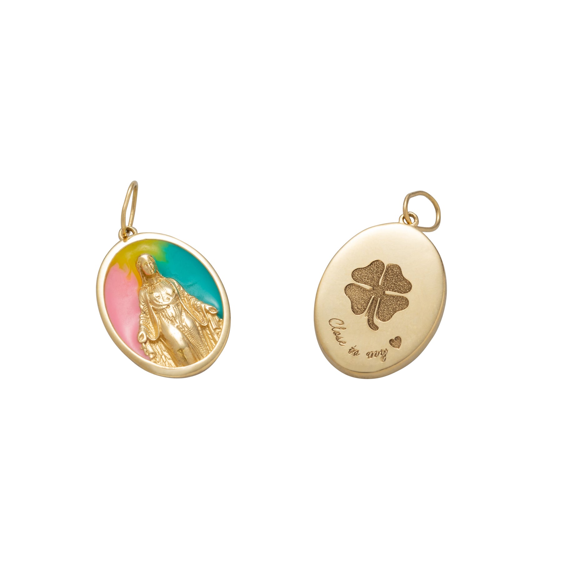 Medallion Enamel Our Lady Pendant