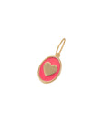 Tiny Medallion Enamel Heart Pendant