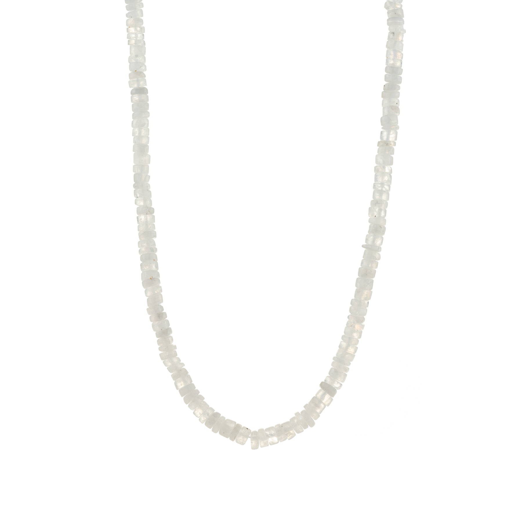 Rondelles Rainbow Moonstones Semi Precious Stones Necklace