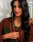 UAE Diamonds Outline with Forever Diamonds Clasp with Malachite Stones