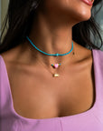 Invisible Thread with Lucky Stone Necklace - Heart