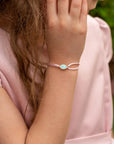 Tiny Medallion Enamel Eye Cord Bracelet - Kids