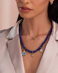 So Precious Dove Blue And Yellow Saphires Pendant With Forever Clasps