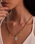 Palm Tree Matte Gold Pendant