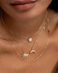 So Precious Moonstone Pave Diamonds Necklace