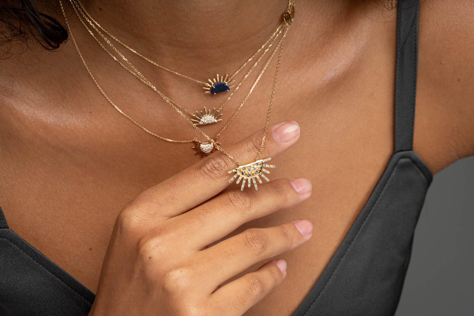 So Precious Sunrise Madness Pavé Diamonds Necklace