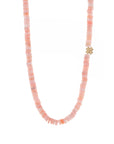 Rondelles Pink Opal Semi Precious Stones Necklace