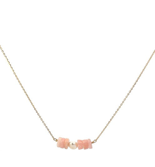 Romantic Semi Precious Bar Necklace