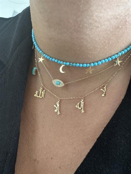 The Romantic One- Semi-precious Turquoise (stars & Moon) Necklace
