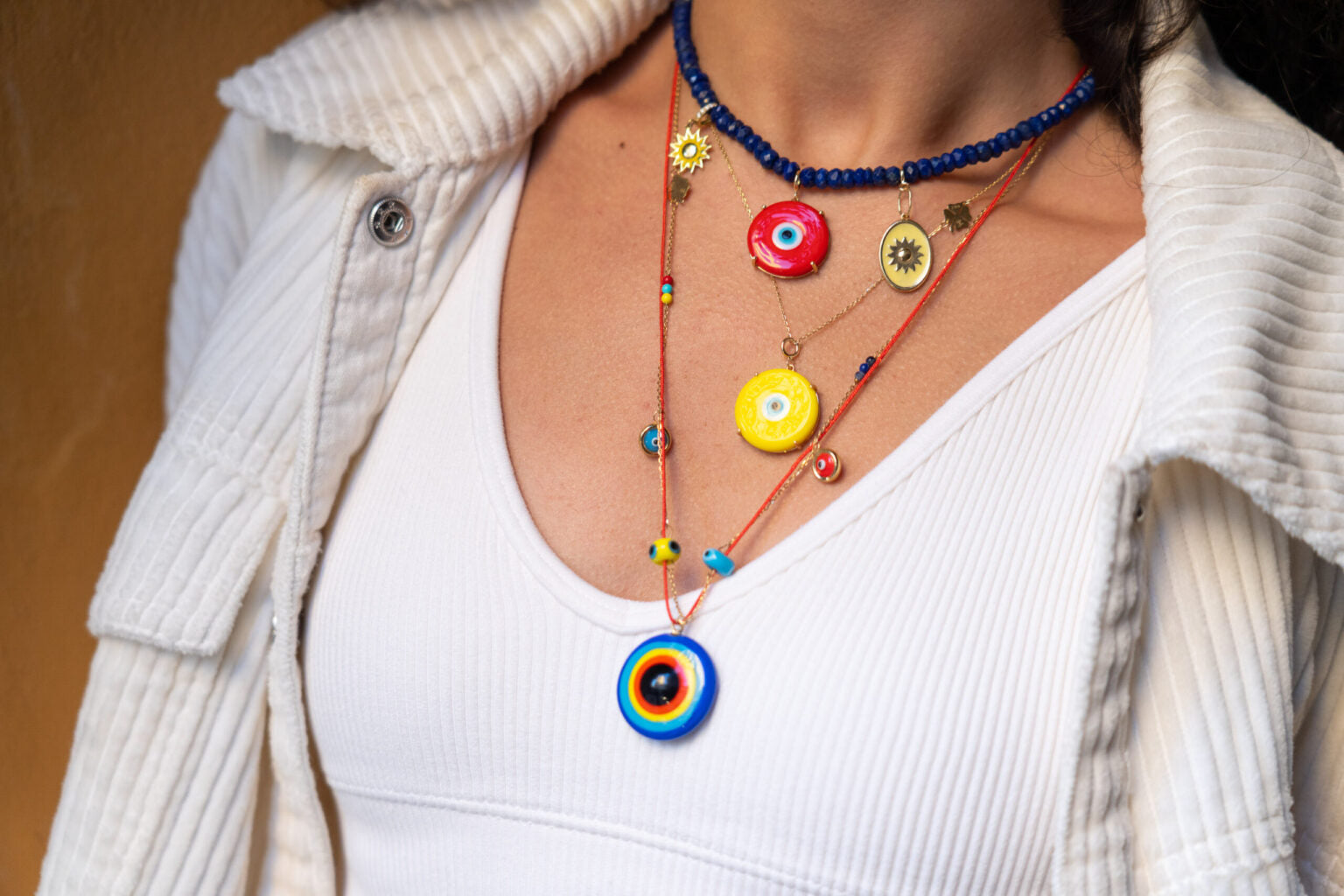Medallion Enamel Sun Pendant