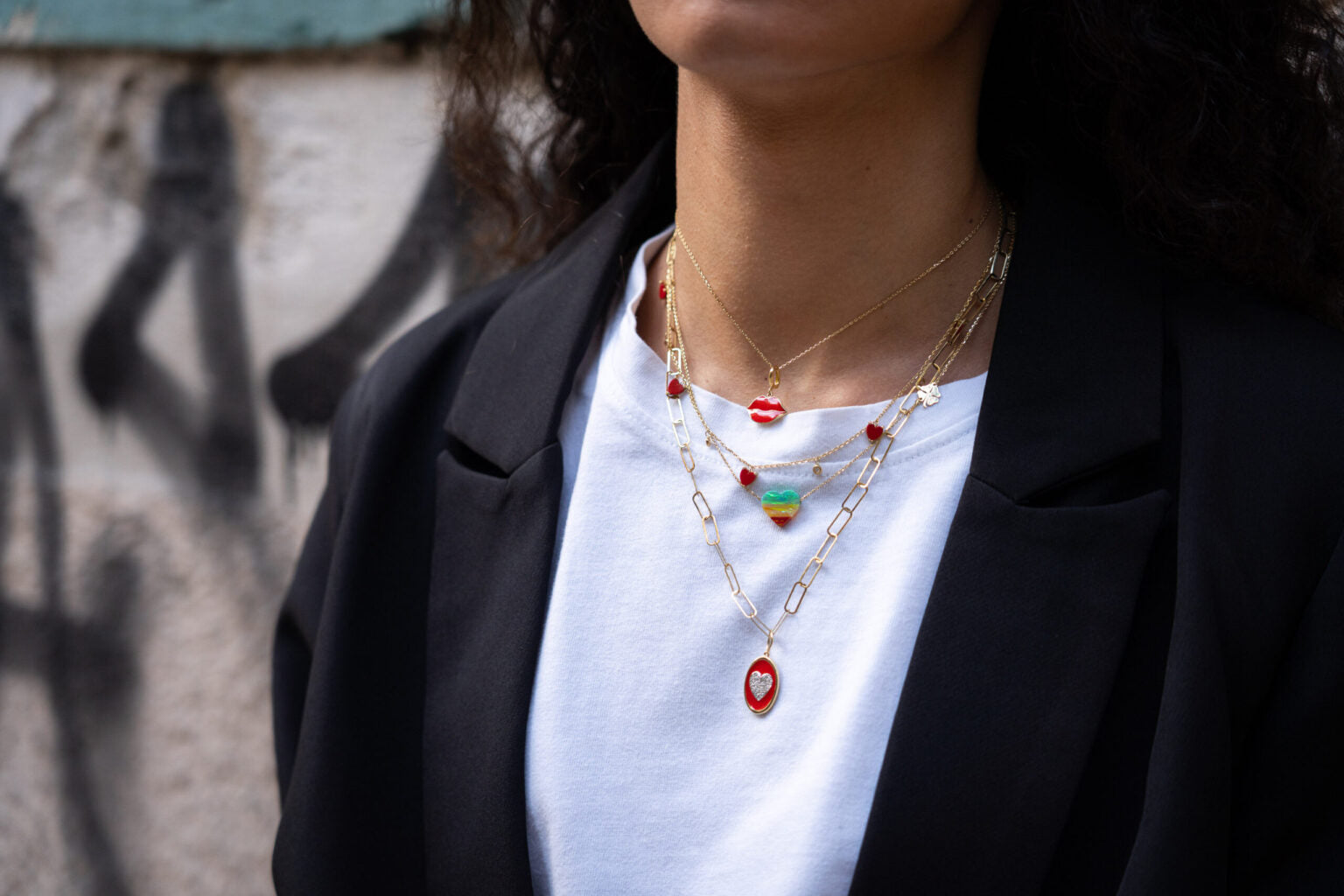 Lips Enamel Pendant With Forever Clasp