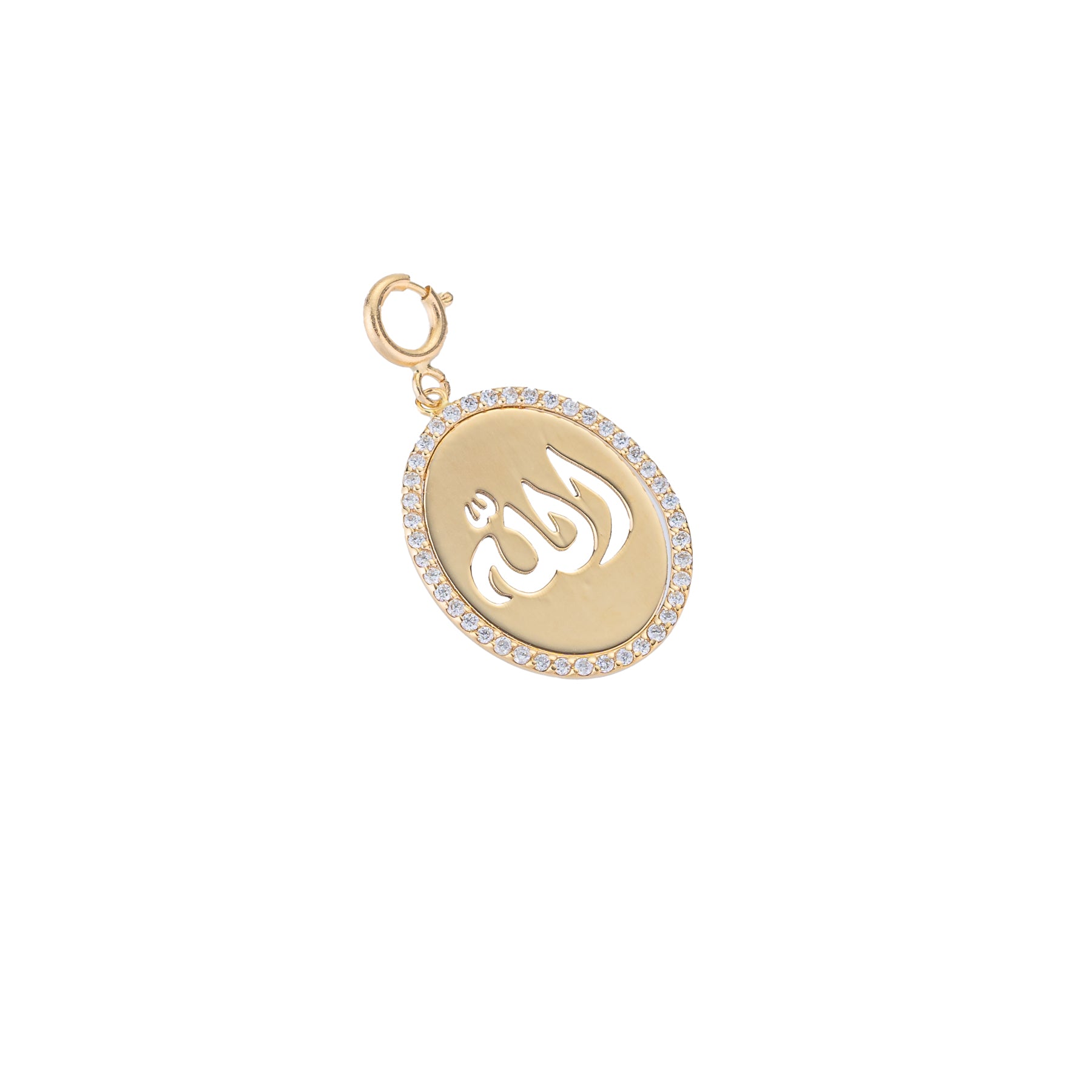 Not So Vintage Allah Oval Pavé Diamonds Pendant