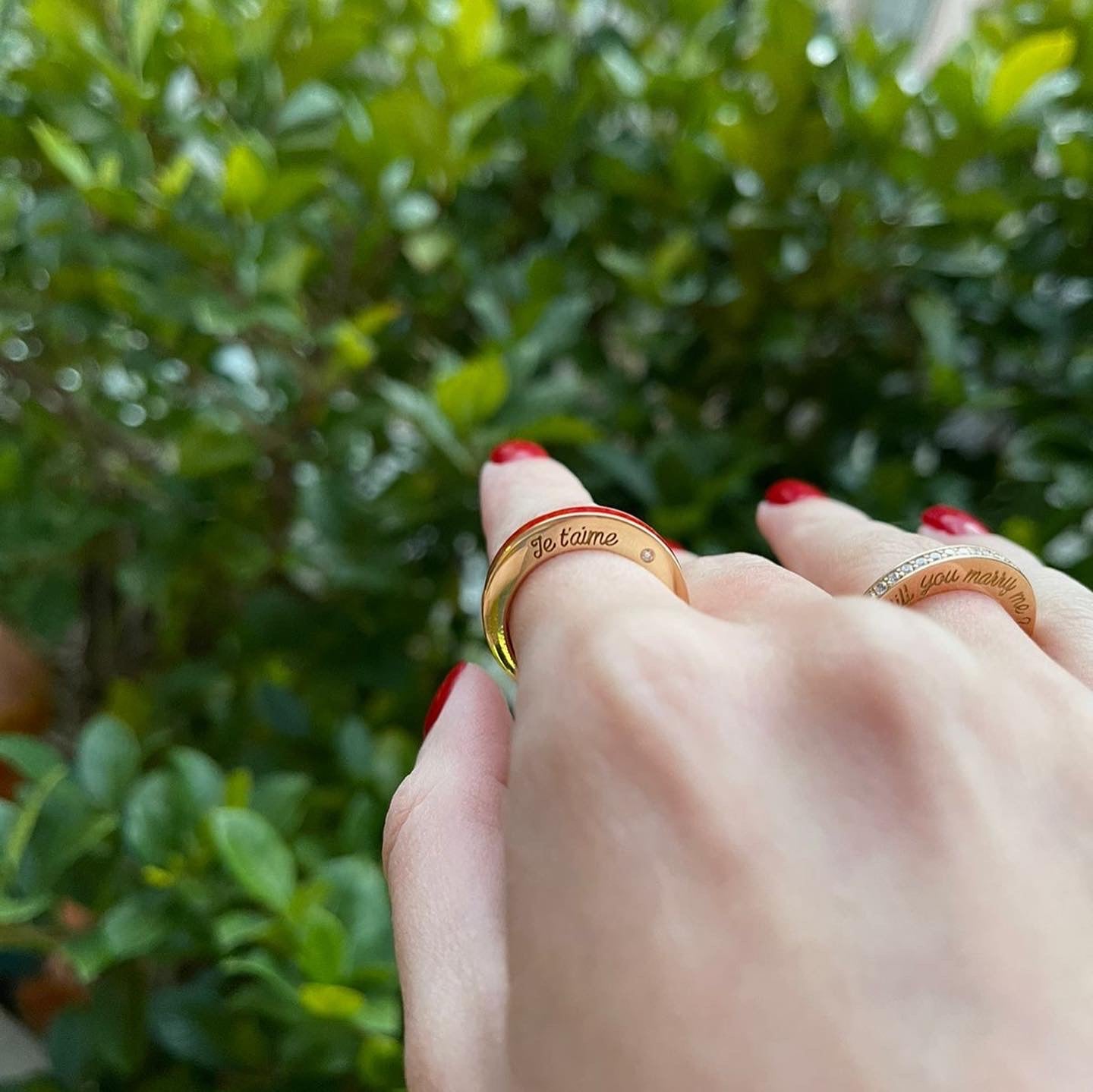 Je T’aime With A Diamond And Enamel Ring