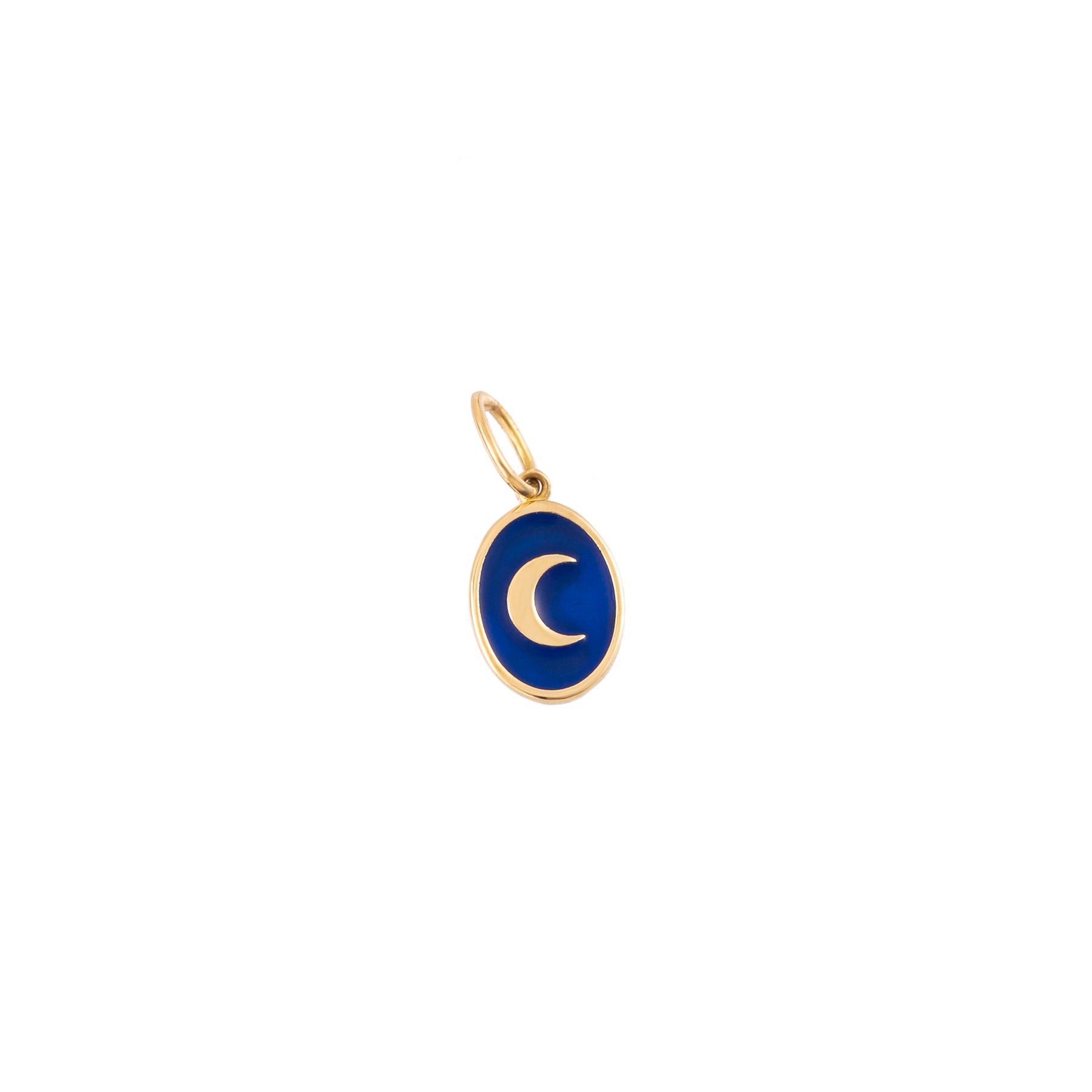 Tiny Medallion Enamel Moon Pendant