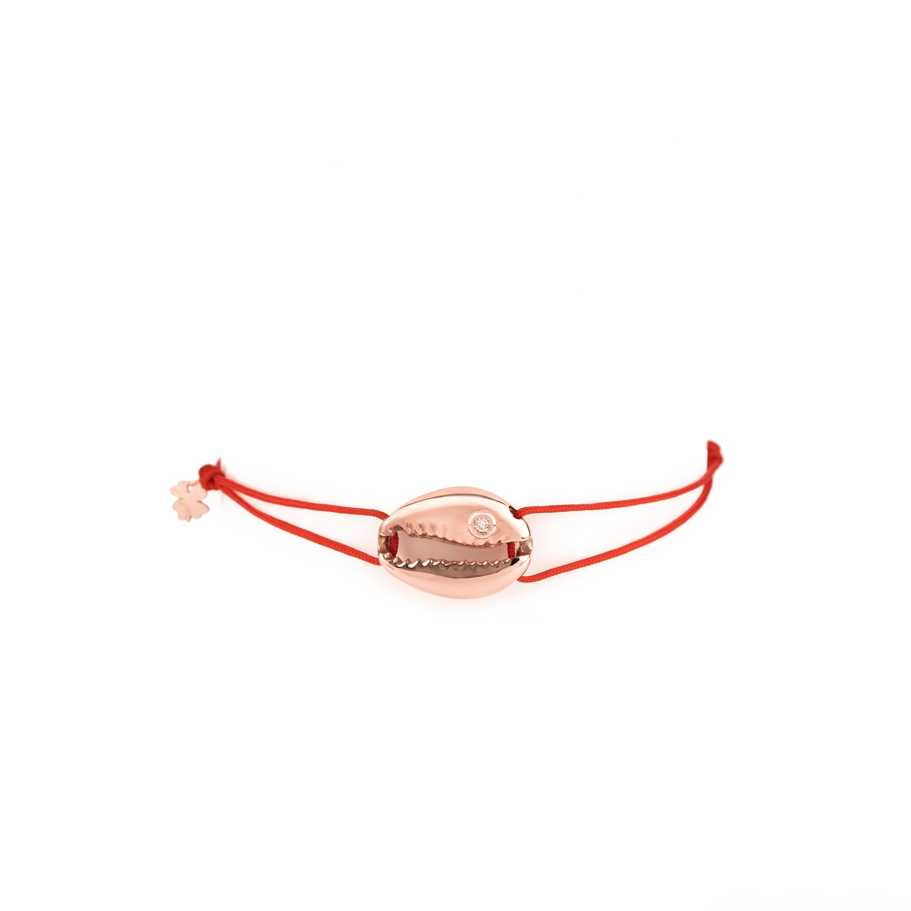 My African Cowrie Shell Cord With 1 Diamond Bracelet