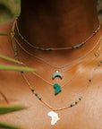 Moon Stone With A Diamond Necklace