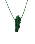 Cord Thread with Lucky Lebanon Stone Silver Clasp Necklace - Kids