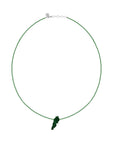 Cord Thread with Lucky Lebanon Stone Silver Clasp Necklace - Kids