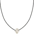 Cord Thread with Lucky Hand of Fate Stone Silver Clasp Necklace - Kids