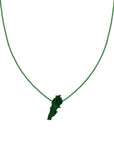 Cord Thread with Lucky Lebanon Stone Silver Clasp Necklace - Kids