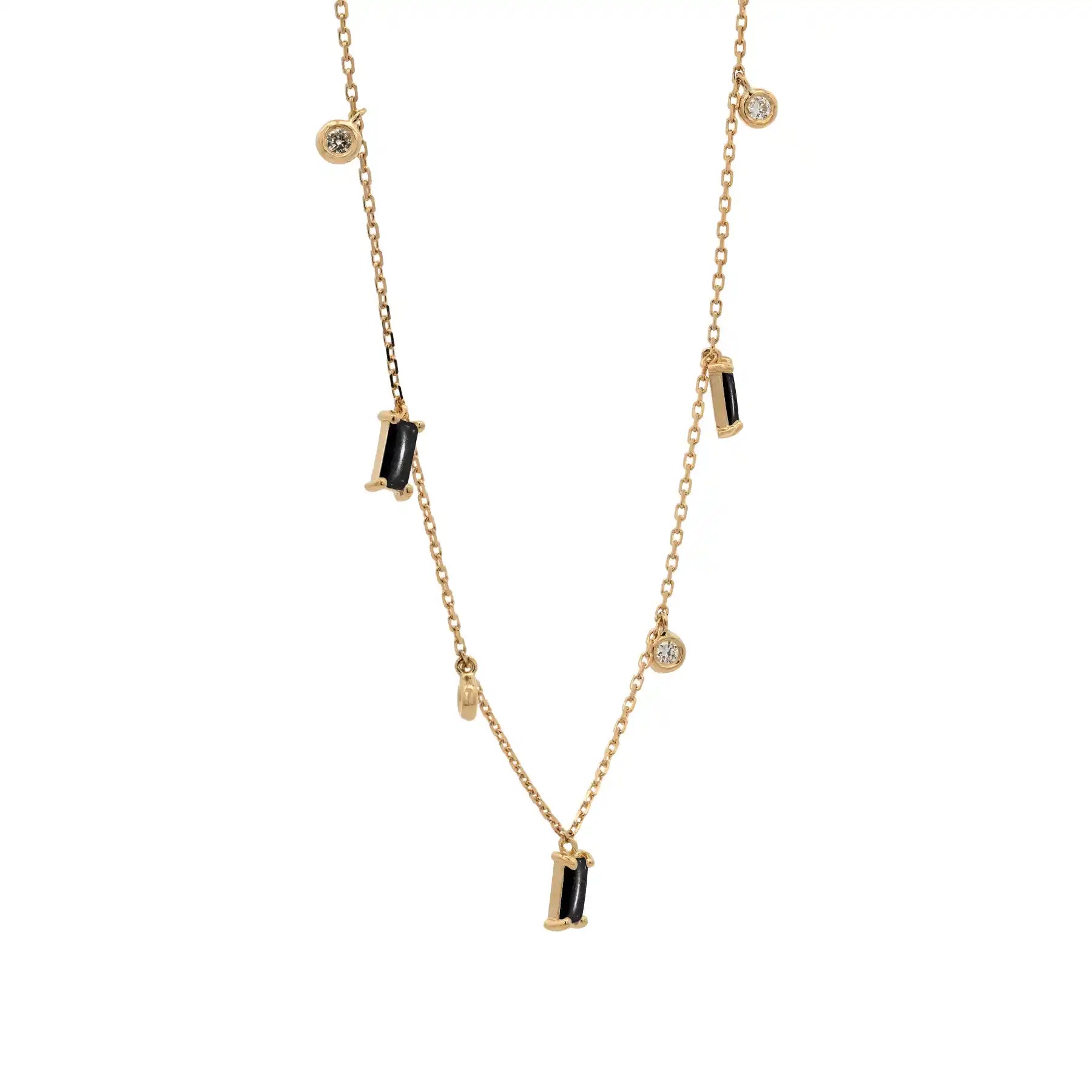 Diamonds And Rectangles Pompons Necklace