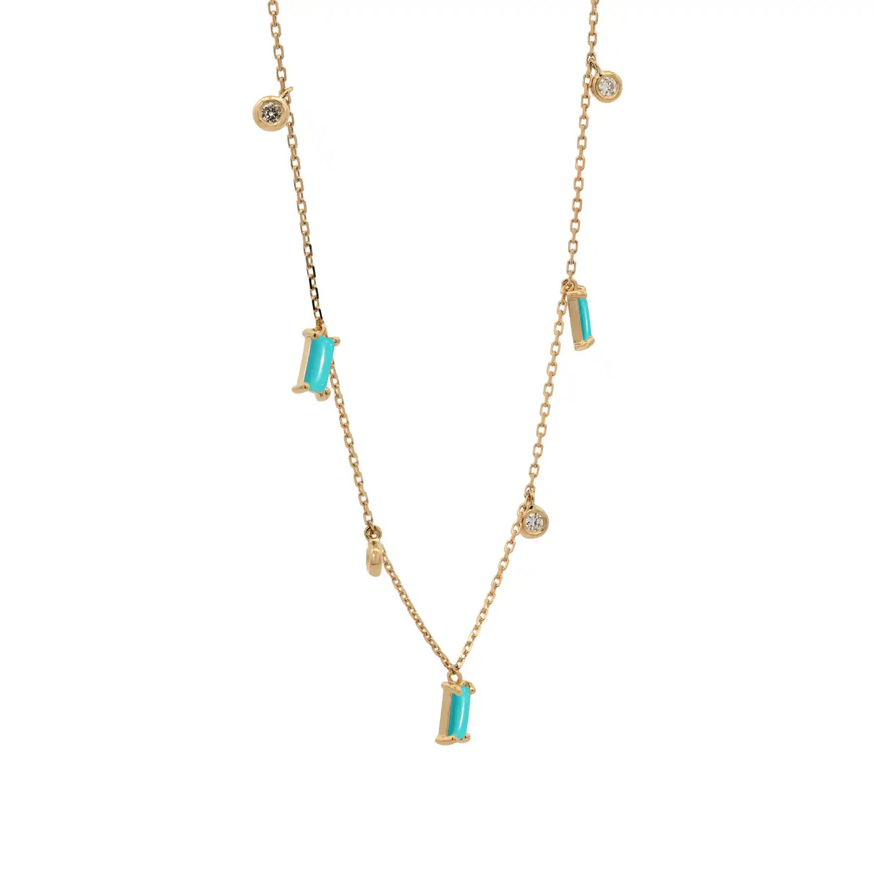 Diamonds And Rectangles Pompons Necklace