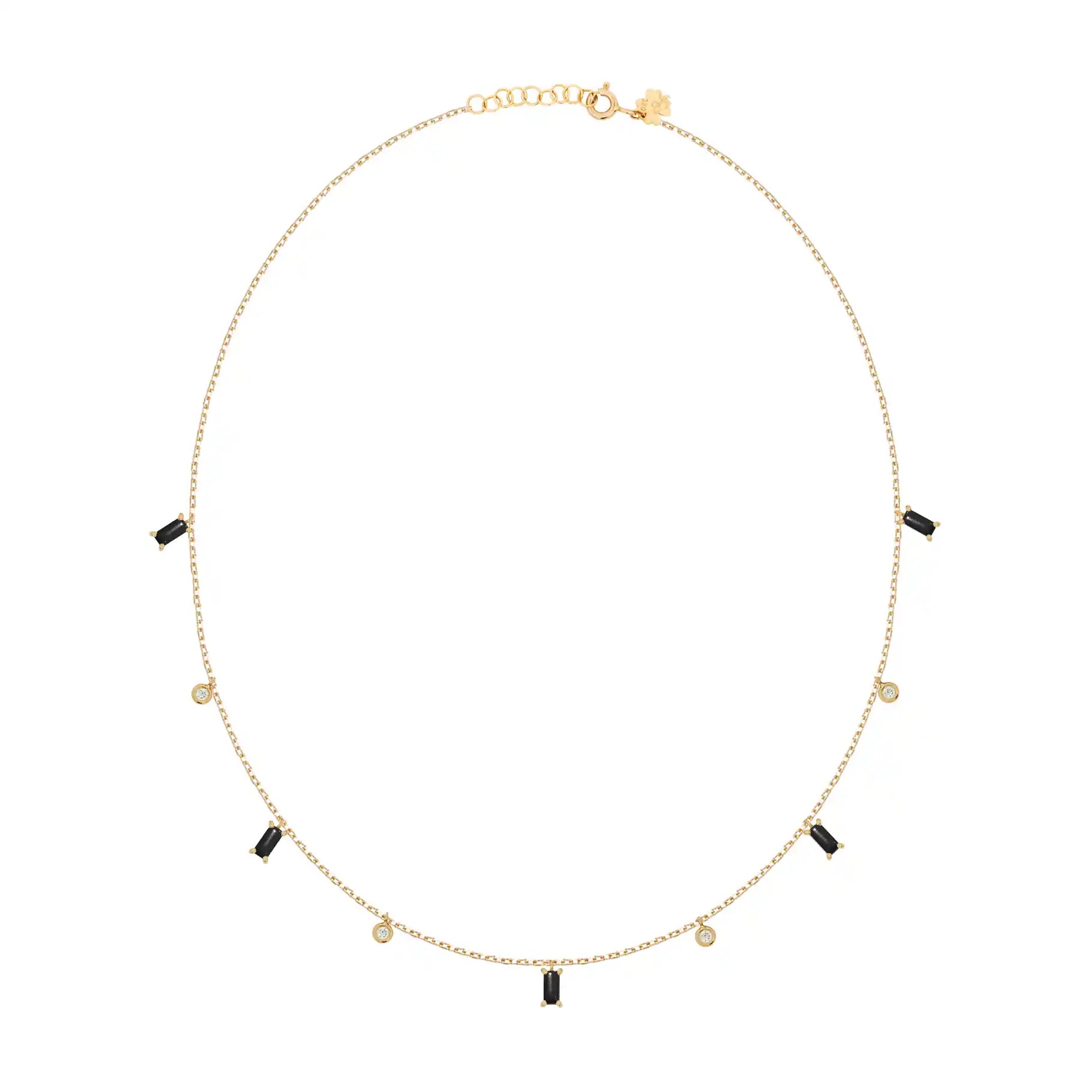 Diamonds And Rectangles Pompons Necklace
