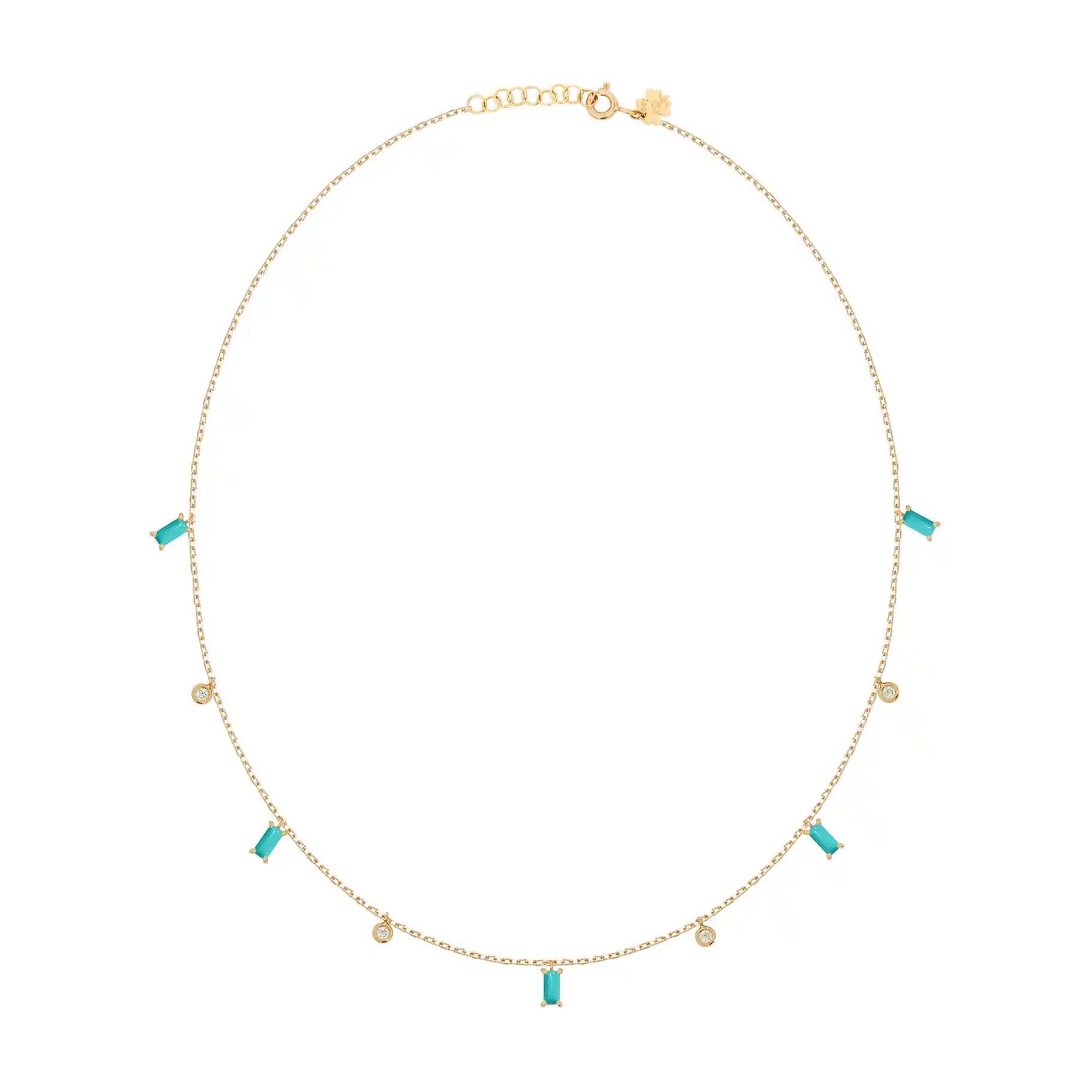 Diamonds And Rectangles Pompons Necklace