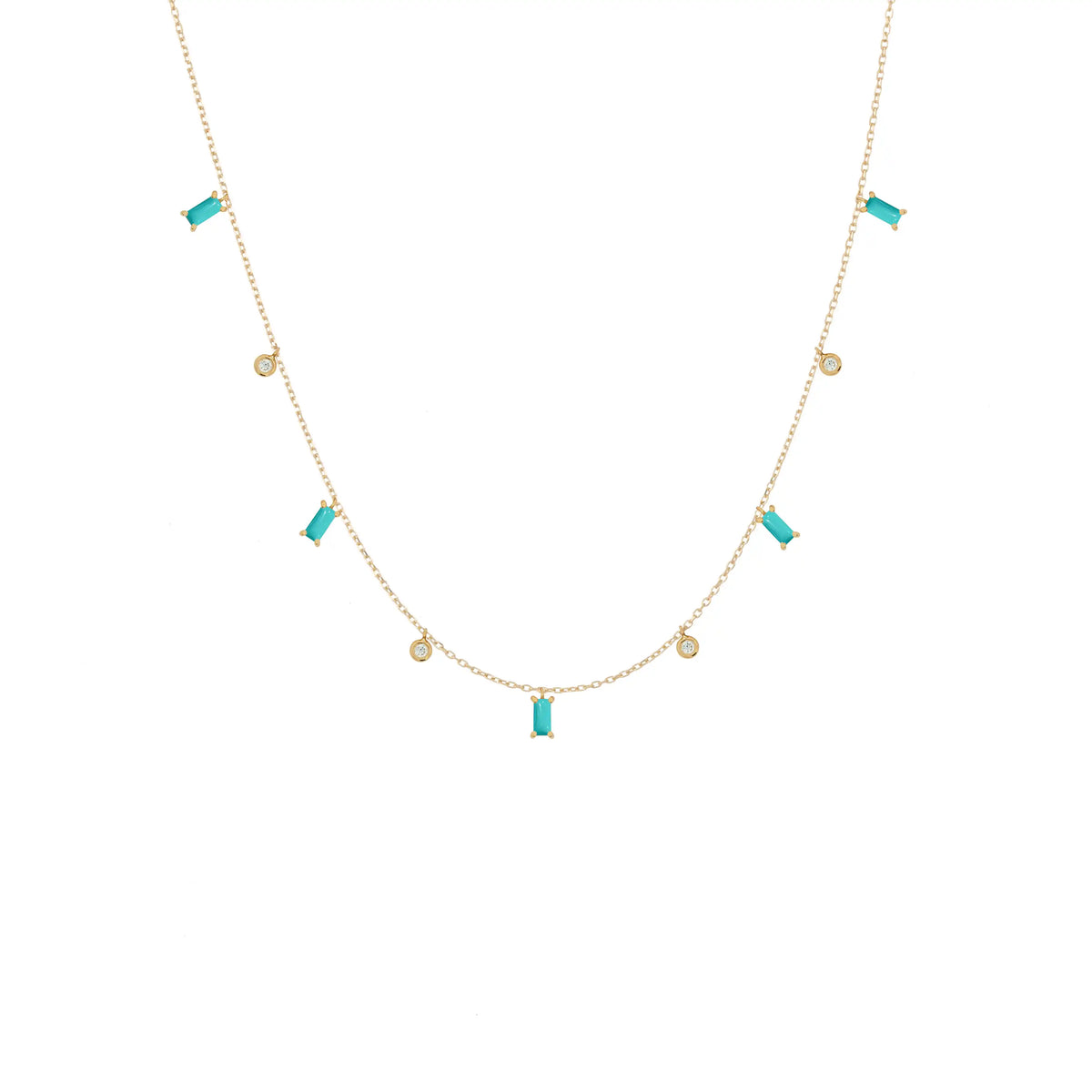 Diamonds And Rectangles Pompons Necklace