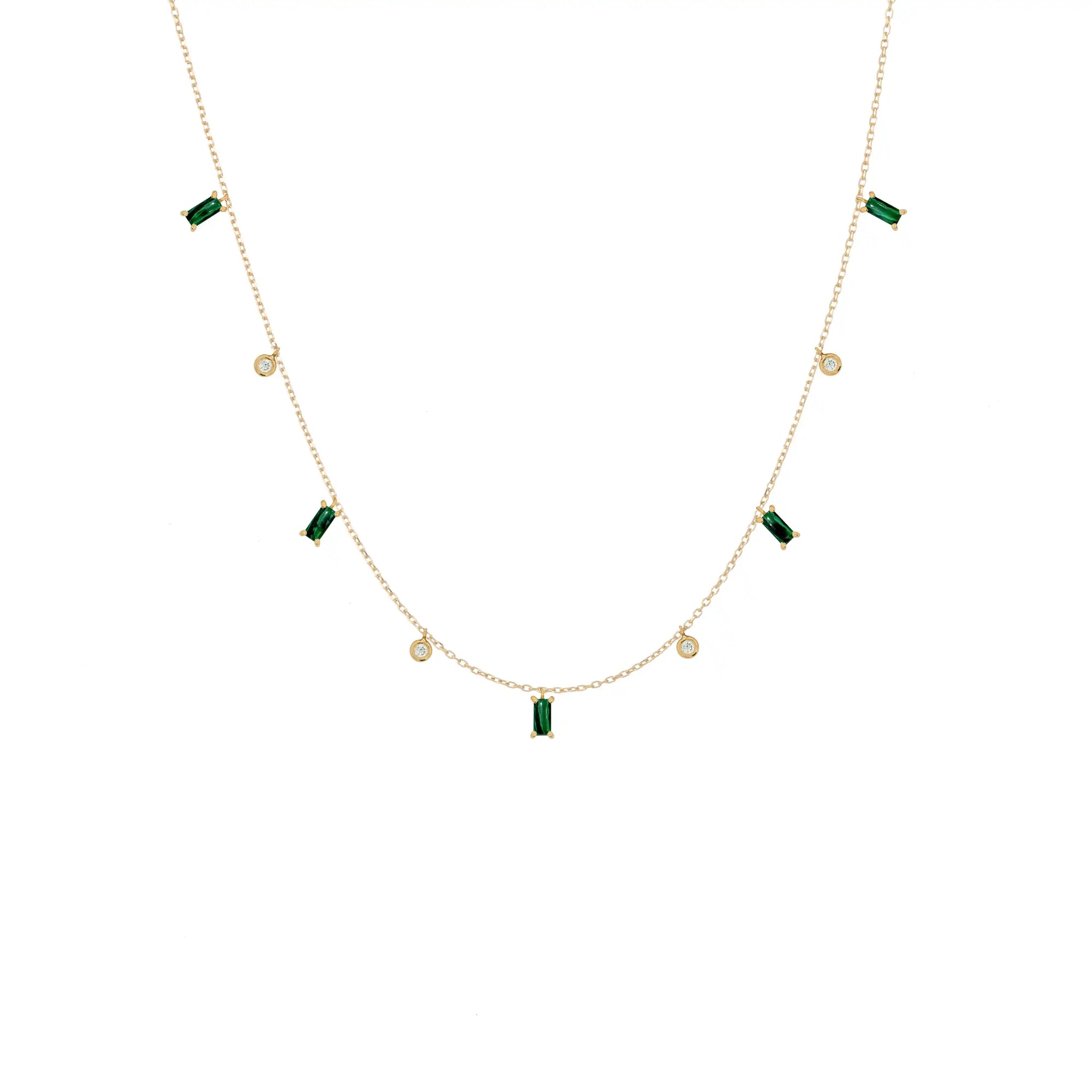 Diamonds And Rectangles Pompons Necklace