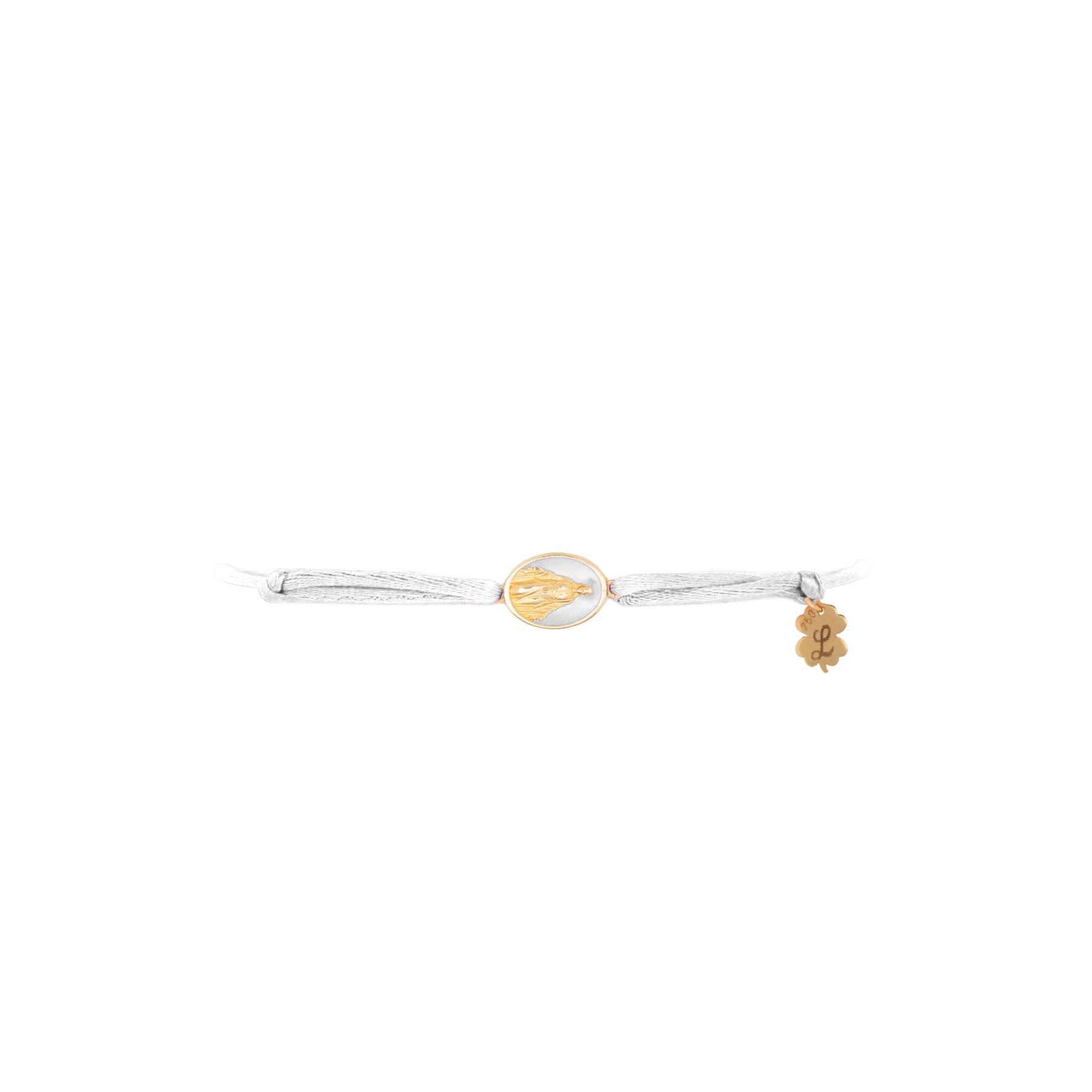 Tiny Medallion Enamel Our Lady Cord Bracelet
