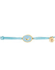 Tiny Medallion Enamel Moon Cord Bracelet