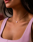 Cord Thread with Lucky Coss Stone Silver Clasp Necklace - Kids