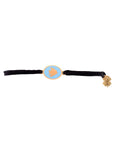 Tiny Medallion Enamel Cedar Cord Bracelet