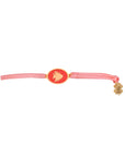 Tiny Medallion Enamel Cedar Cord Bracelet
