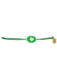 Tiny Medallion Enamel Cedar Cord Bracelet