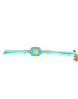 Tiny Medallion Enamel Cedar Cord Bracelet