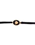 Tiny Medallion Enamel Cedar Cord Bracelet