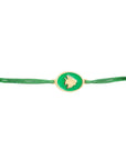 Tiny Medallion Enamel Cedar Cord Bracelet
