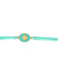 Tiny Medallion Enamel Cedar Cord Bracelet