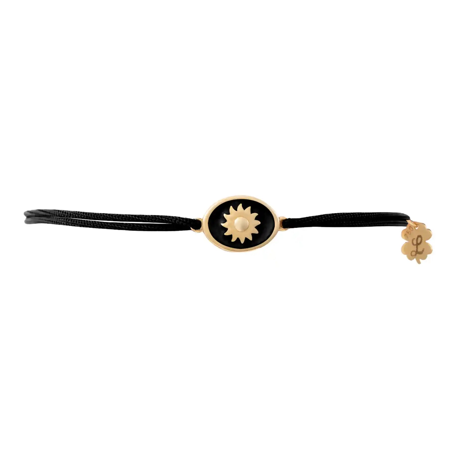 Tiny Medallion Enamel Sun Cord Bracelet - Kids