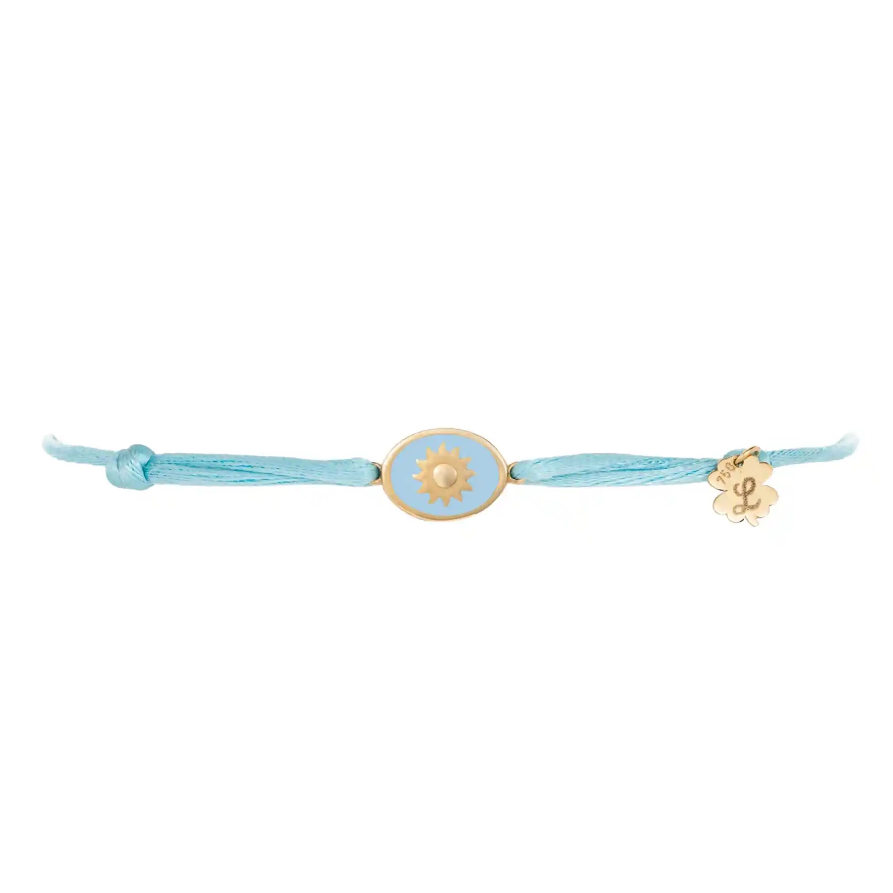 Tiny Medallion Enamel Sun Cord Bracelet - Kids