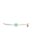 Tiny Medallion Enamel Eye Cord Bracelet
