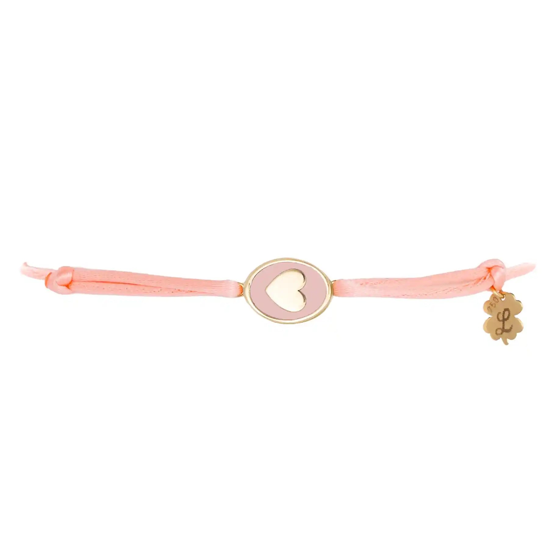 Tiny Medallion Enamel Heart Cord Bracelet - Kids