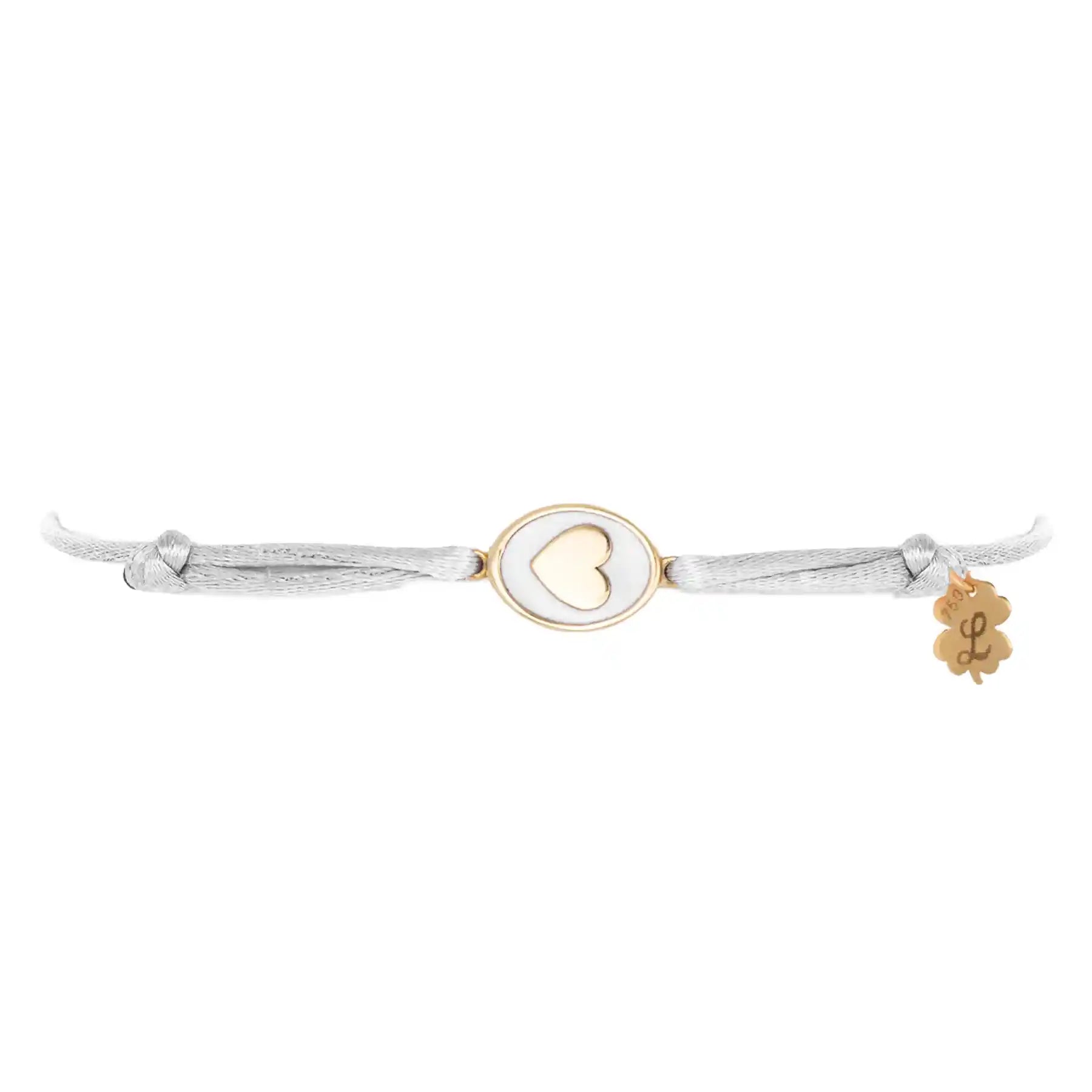 Tiny Medallion Enamel Heart Cord Bracelet - Kids