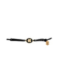 Tiny Medallion Enamel Clover Cord Bracelet